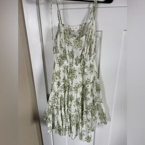 Blu Pepper cream dress with green floral